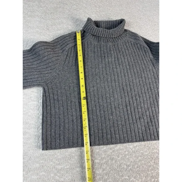 Reformation Sweater Womens Small Ribbed Turtleneck Cropped Pullover Cashmere Ble - Picture 3 of 7